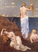 Pierre Puvis de Chavannes Young Girls by the Sea painting